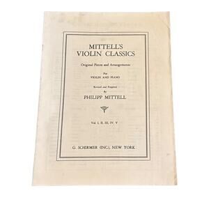 Mittell's Violin Classics Original Pieces & Arrangements Piano Sheet Music READ